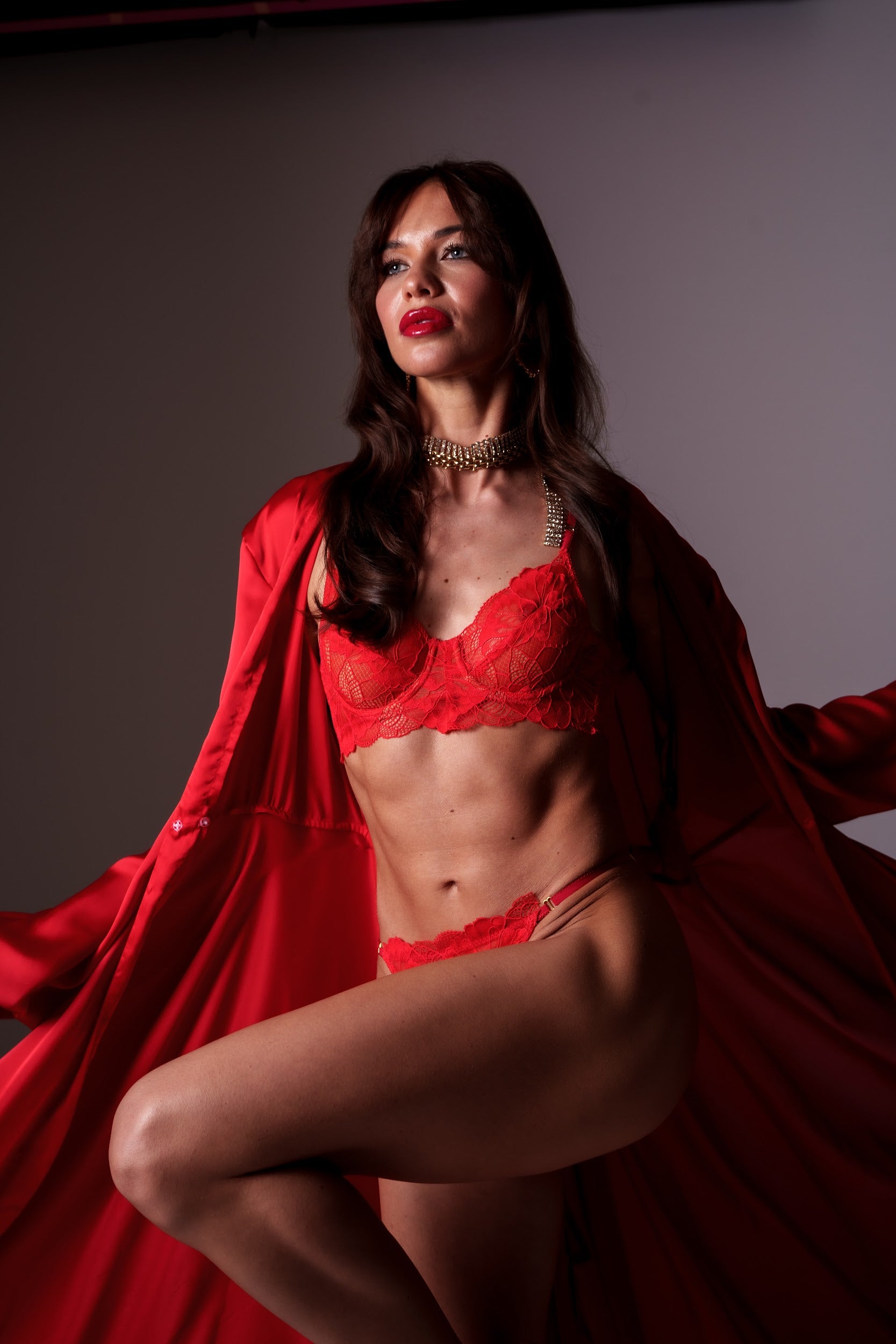 Royal Red lace lingerie set